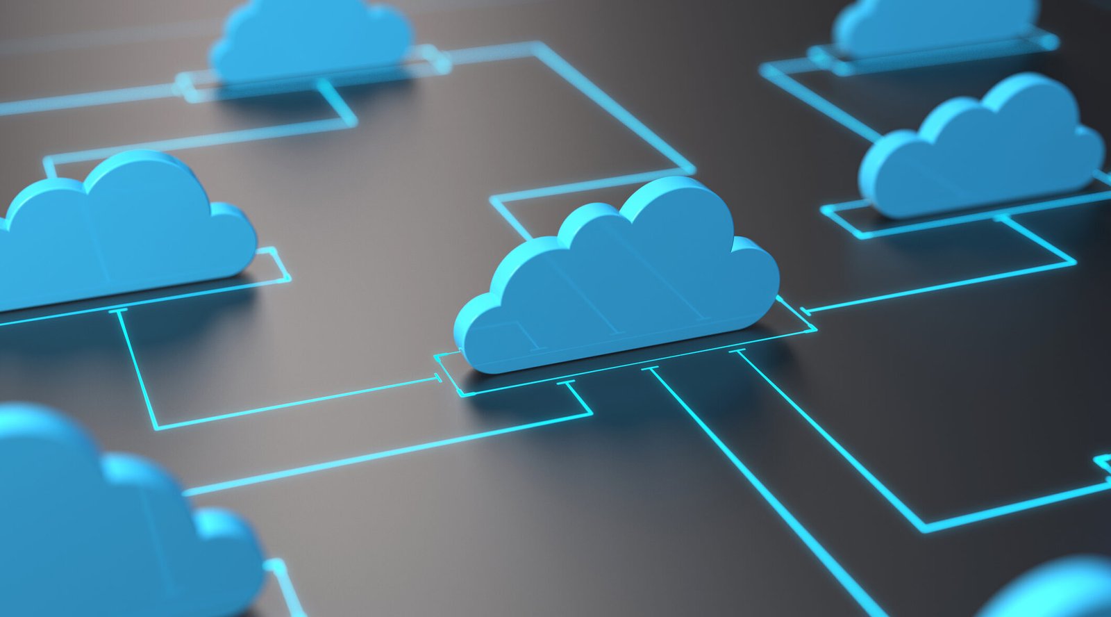 Nuages interconnectés sur fond sombre